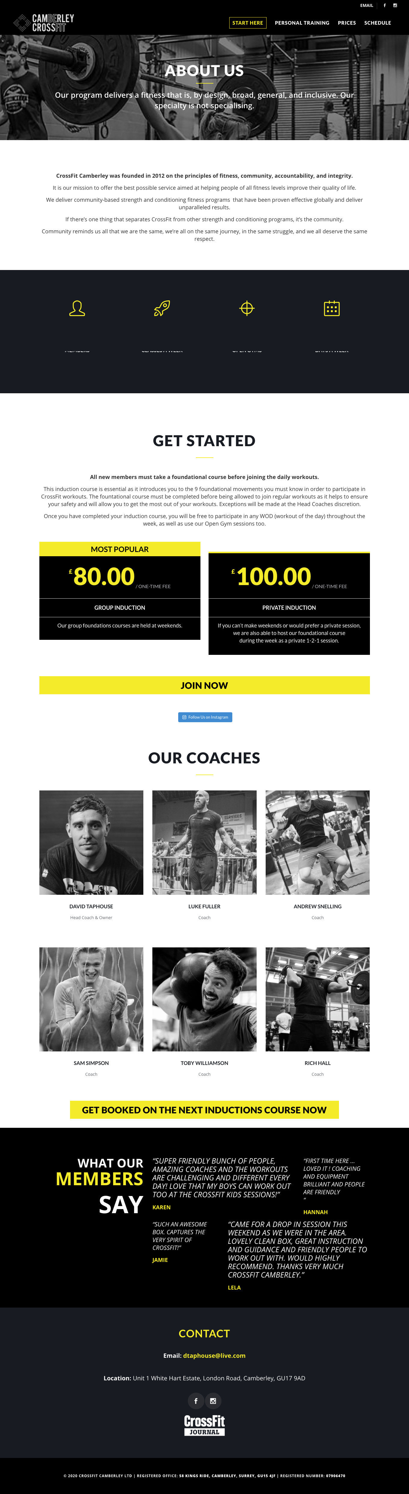 crossfit website design